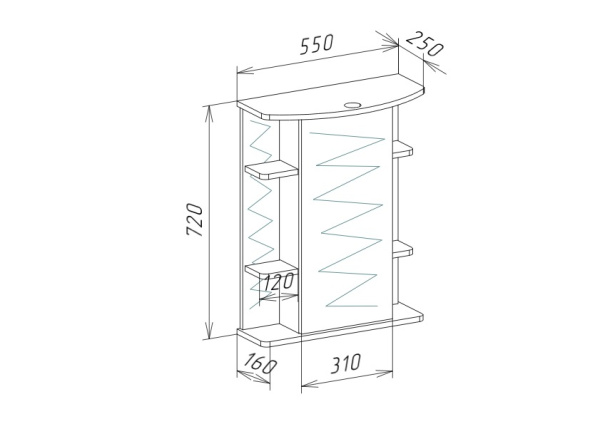 Зеркало-шкаф (55х72) Bellezza Магнолия 4612708001010
